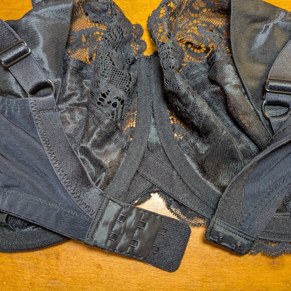 Panache Andorra Bra style 5675 Women's Size 40F Semi-Sheer Black Lace Underwire - Picture 6 of 6